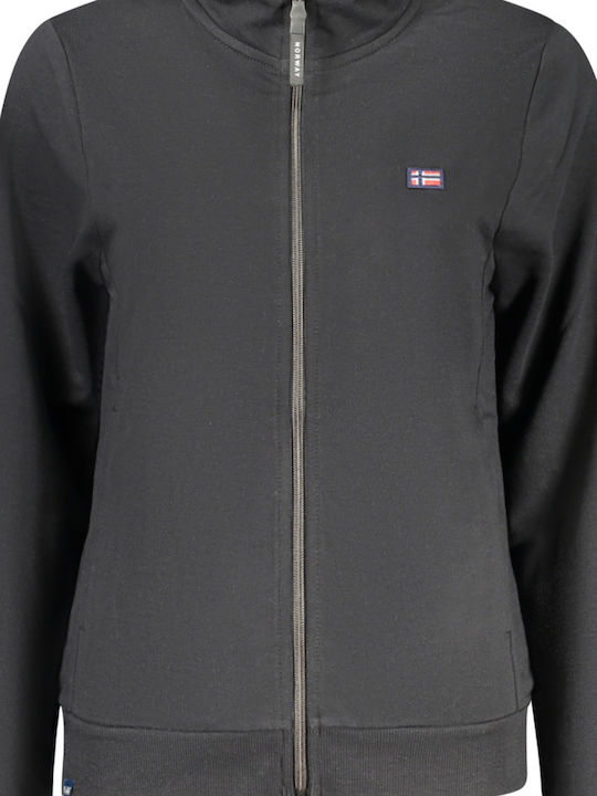 Damenstrickjacke mit Reißverschluss Schwarz