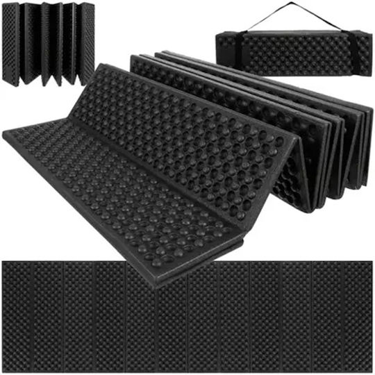 Saltea de Gimnastică Pilates Pliabilă Neagră (180x60x2cm)