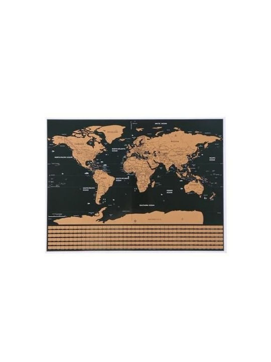 Scratch-off Weltkarte Zubehör 82 X 59 Cm Schwarzes