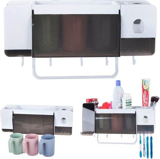 Bază de Susținere pentru Periuță de Dinți cu Dozator Automat de Pastă de Dinți din Plastic cu Ventuză Albă 9789377301033