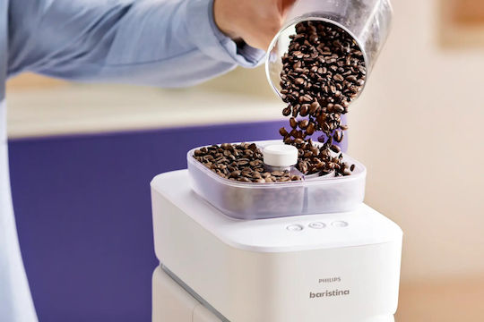 Philips Baristina Mașină Automată de Espresso 1550W Presiune 16bar cu Râșniță de Măcinare Albă BAR320/00
