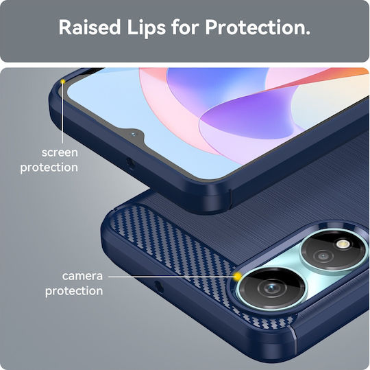 Forcell Honor X7β 4g X7b 5g Honor 90 Carbon Fiber Θήκη Σιλικόνης Blue