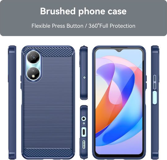 Forcell Honor X7β 4g X7b 5g Honor 90 Carbon Fiber Θήκη Σιλικόνης Blue