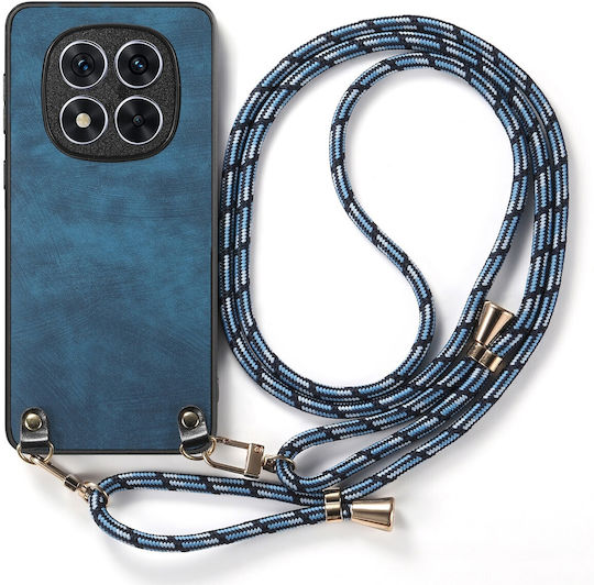 Forcell Xiaomi Redmi Note 14 Pro Plus 5g Vintage Back Cover Strap Silicone Case Blue