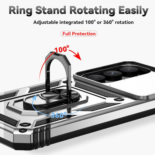 Forcell Samsung Galaxy A55 5g A35 5g Sliding Camshield Holder Θήκη Σκληρή Silver