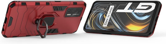 Forcell Realme GT 5G Magnetischer Ringhalter Hülle Hart Rot