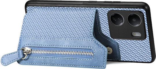 Forcell Xiaomi Poco C65 Xiaomi Redmi 13C 4G Flip Zipper Wallet Hard Case Blue