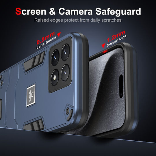 Forcell Xiaomi Poco X6 Pro 5G Rüstung Stoßfest Handyhülle Hart Blau