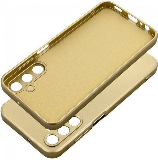 Forcell Samsung Galaxy A55 5G Metallische Silikon Handyhülle Gold