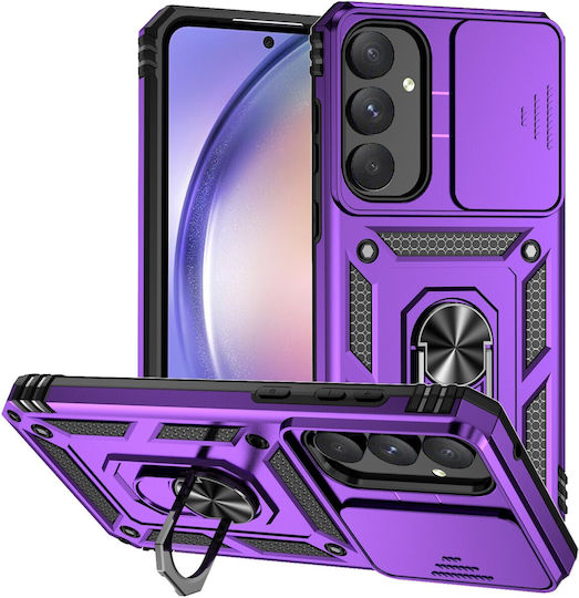 Forcell Samsung Galaxy A55 5g A35 5g Sliding Camshield Holder Hard Case Purple