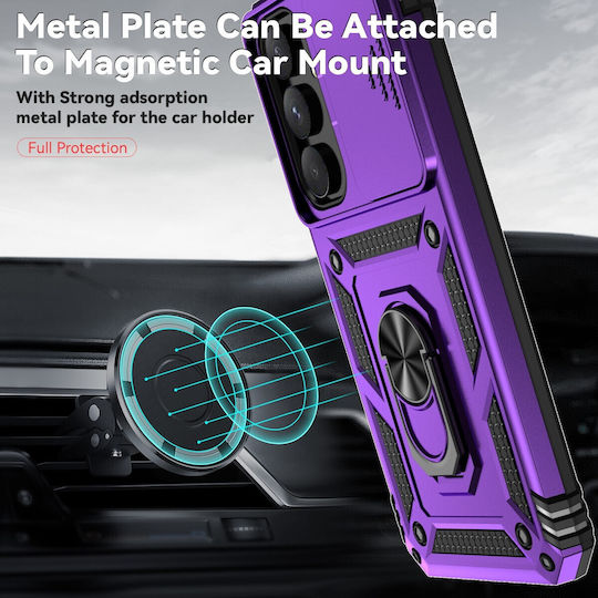 Forcell Samsung Galaxy A55 5g A35 5g Sliding Camshield Holder Hard Case Purple