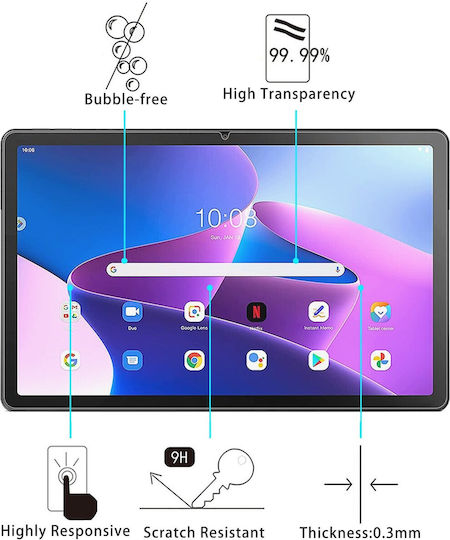 Lenovo Tab M10 Plus 3rd Gen 10.6" Screen Protector 0.3mm 9h Explosion-proof Tempered Tablet Glass Film