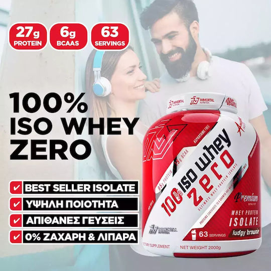 Immortal Nutrition 100% Iso Whey Zero Whey Protein with Fudgy Brownie Flavor 2x2kg