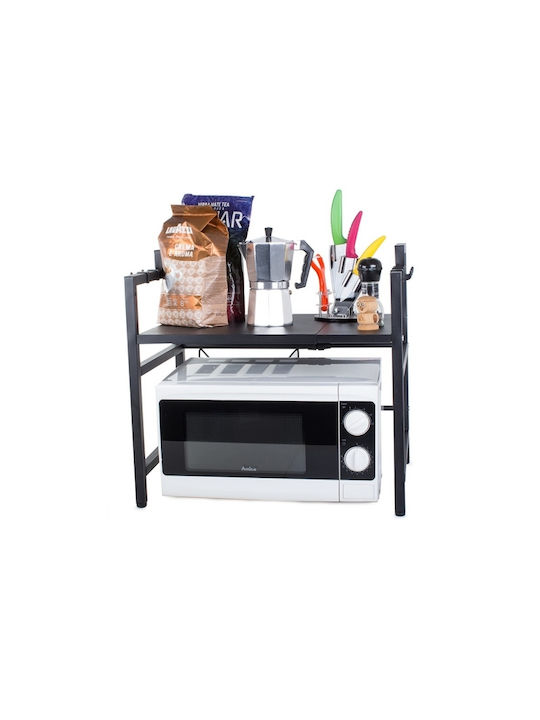 Inox Mikrowellenständer 68x51x36cm Schwarze
