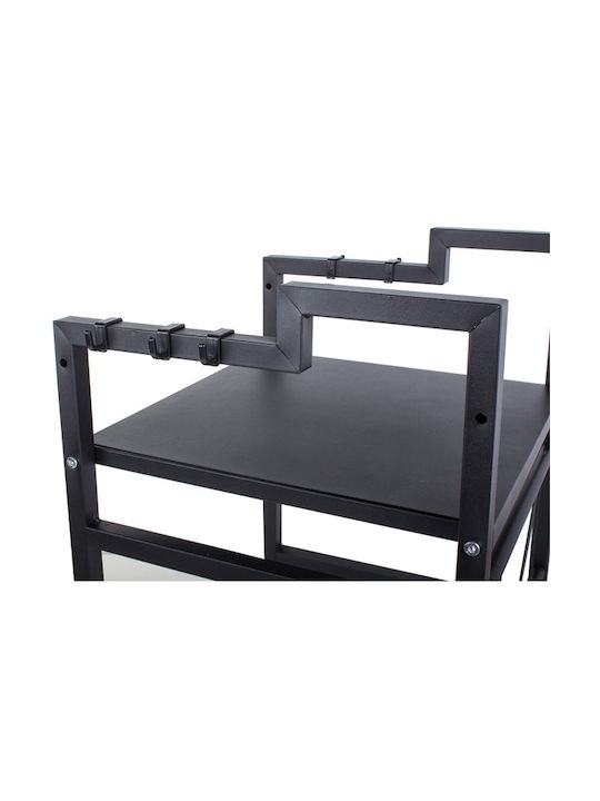 Inox Mikrowellenständer 68x51x36cm Schwarze
