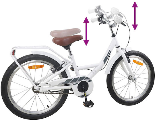 vidaXL 18" Παιδικό Ποδήλατo Πόλης Λευκό