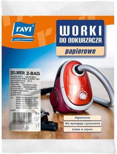 RAVI Σακούλες Σκούπας 5τμχ Συμβατή με Σκούπα Zelmer / Universal