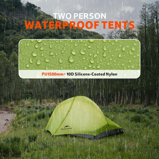 Naturehike Star Trail EXT 2 Camping Tent Igloo Yellow 3 Seasons for 2 People 220x220x105cm