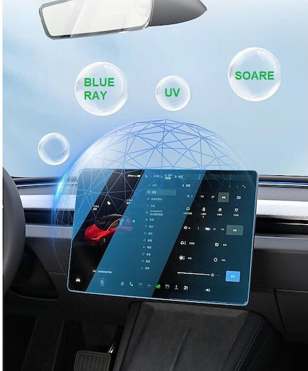 Folie Protectie Ecran Tempered Glass Flippy Compatibila Tesla Model 3 Tesla Model Y Ecran Fata Anti Blue-ray 4k Ultra Hd Anti Amprente 2.5d Transparenta