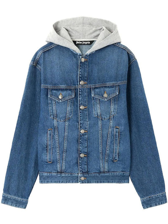 Geacă Denim Medium Albastru Melanj Gri
