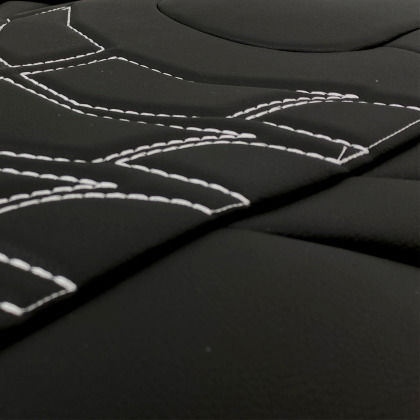 3d Δερμάτινα Καλύμματα Καθισμάτων Streetech Classy Μαύρο Λευκές Λεπτομέρειες