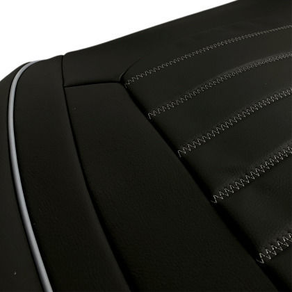 3D Leather Car Seat Covers Streetech Palermo Black Grey Stitching