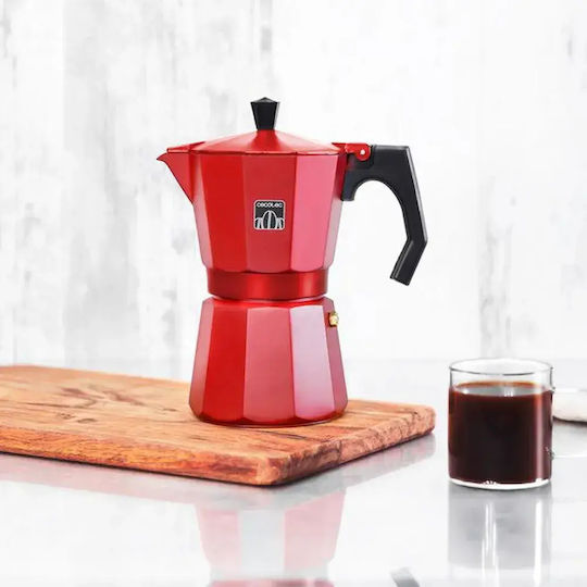 Cecotec Cafetieră Electrică Pentru Plită Espresso 9 Căni Inox Roșu