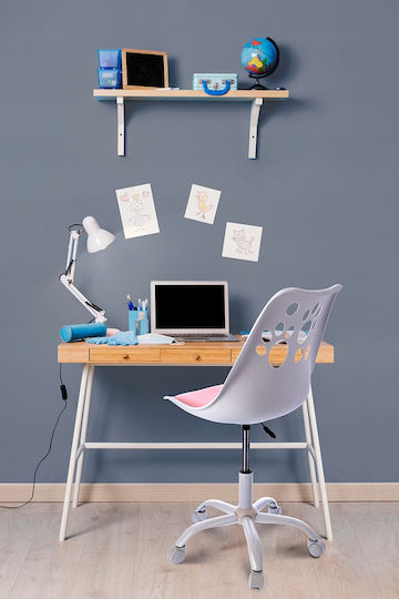 Kids Desk Chair White 52x52x83-95cm