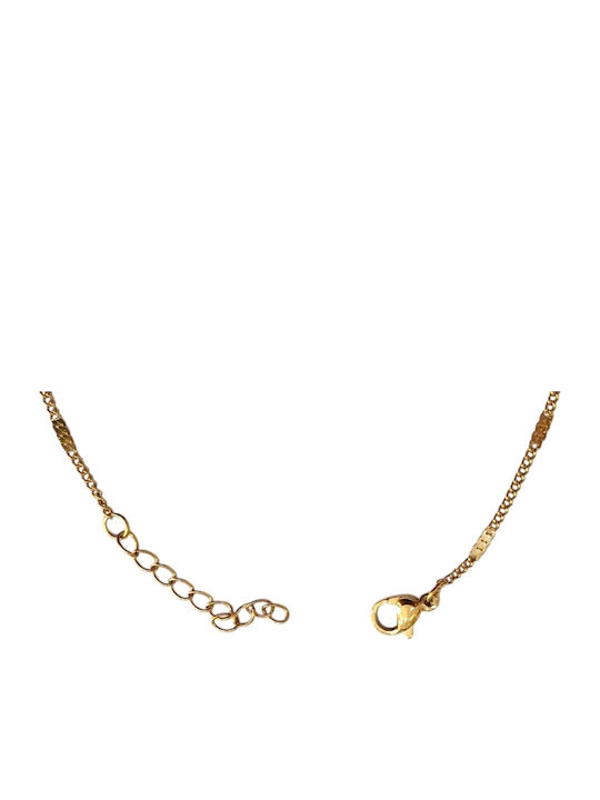 Kalliopi Silver Gold Plated Steel Anklet Chain 20cm HBM-5001