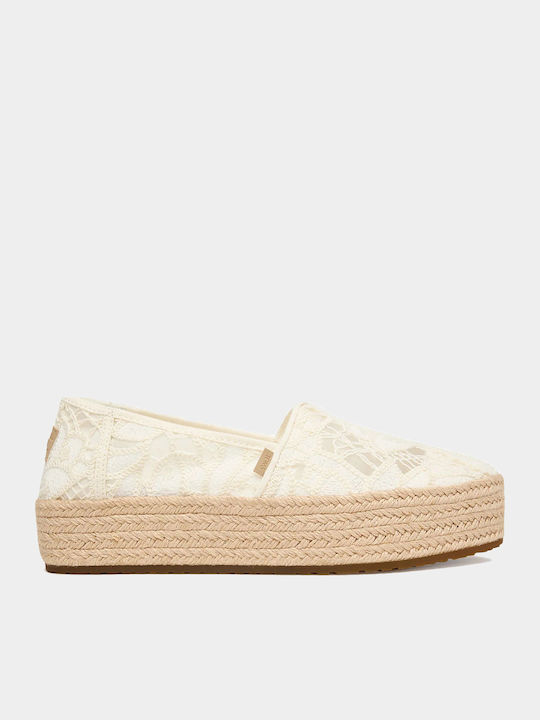 Fabric Women's Espadrilles in Beige Colour