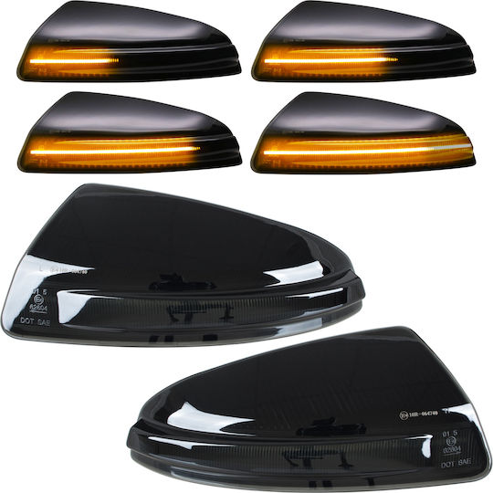 Mercedes S204 W204 Clasa C 07-11 Semnalizator Oglindă Stânga + Dreapta Fumuriu Dinamic Lumini LED Set 2 Bucăți