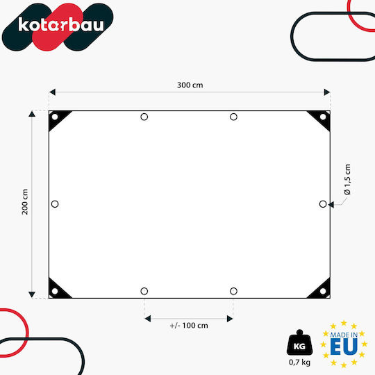 Kotarbau Водоустойчив Покривка 120гр/м² 3x2м Тип Светлина Прозрачен