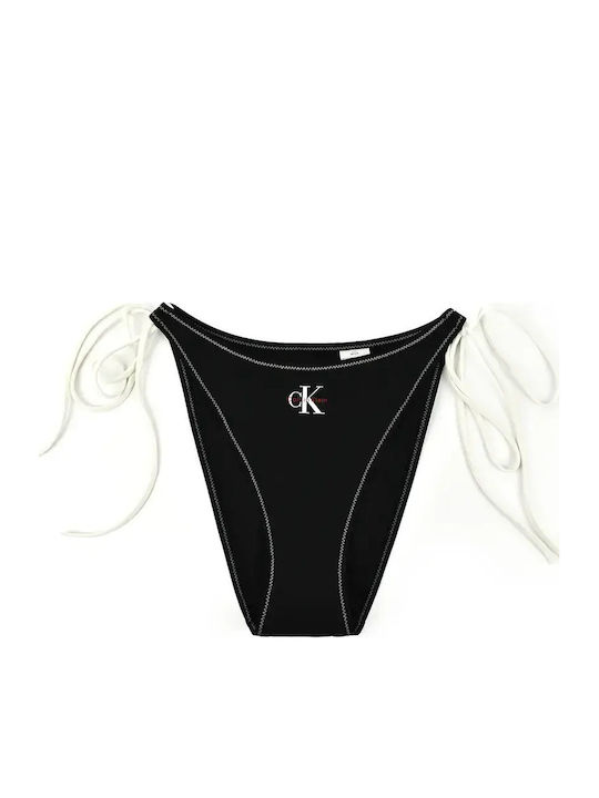 Bikini Slip with Laces Black