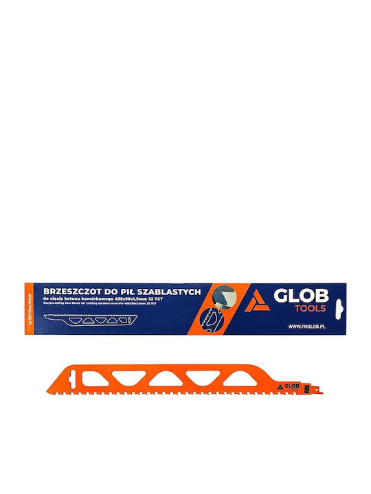 Tct Glob Tools Reciprocating Saw Blade Cutting Aerated Concrete 455x50x1.5mm 32t