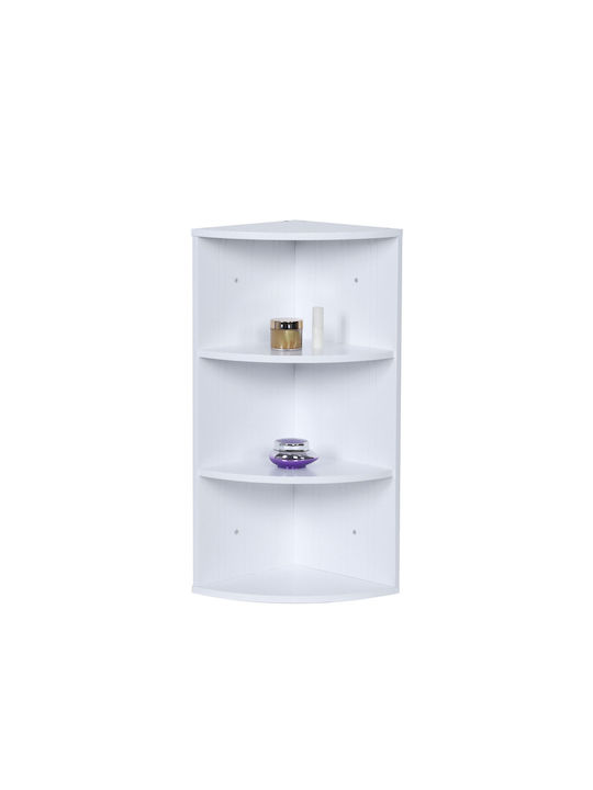 Corner Wall Shelf White 62x35x25cm