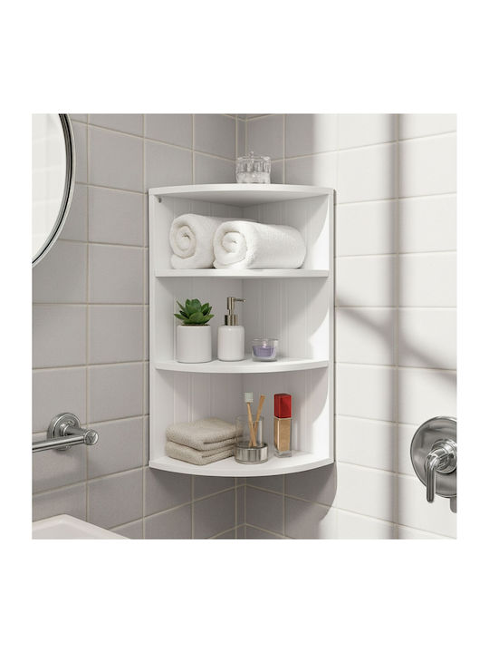 Corner Wall Shelf White 62x35x25cm