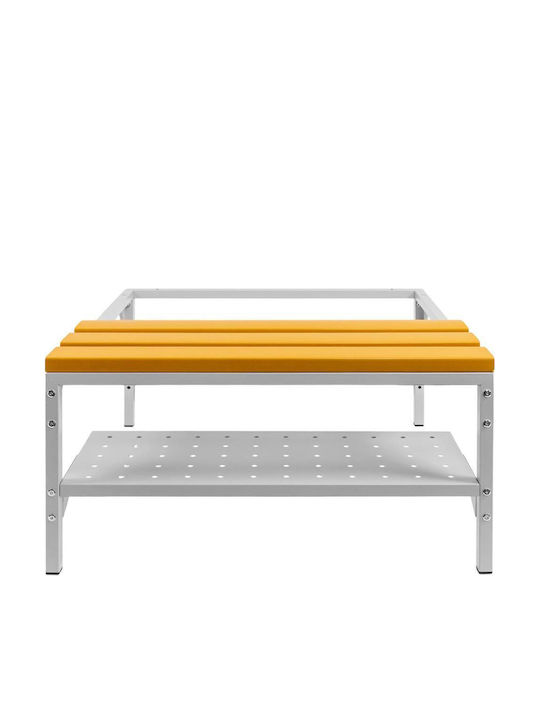 Bancă De Exterior Metalică Gri Cu Spațiu De Depozitare 80x80x43cm