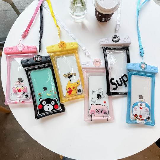 Flippy Mascot Waterproof Snowproof Underwater Case Universal Lanyard Phone Documents Pika Yellow