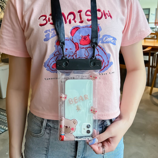 Fruity Wasserdichtes Flippy Unterwasser Gehäuse Schneefeste Universelle Wasserdichte Lanyard Handy Dokumente Beere Bär Schwarz