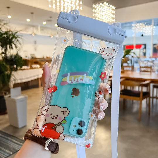 Fruchtwasserdichtes Flippy Unterwasser Gehäuse Schneefest Universelle Wasserdichte Lanyard Handy Dokumente Kirsche Bär Weiß