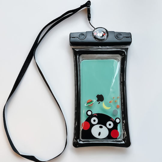 Flippy Mascot Waterproof Snowproof Underwater Case Universal Lanyard Phone Documents Bear Black