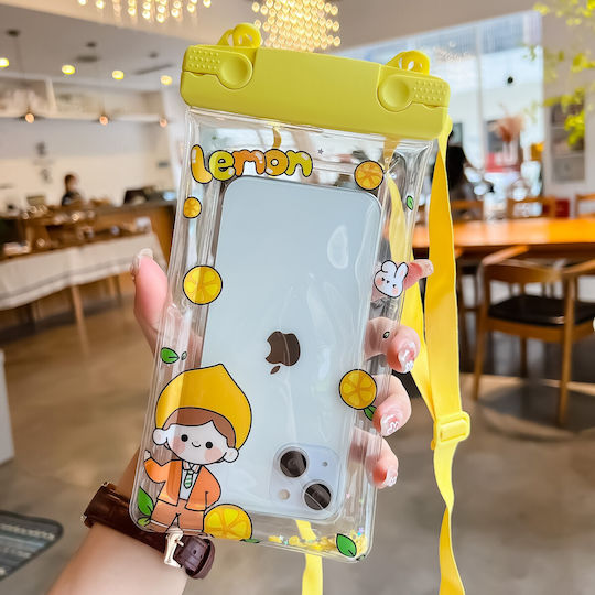 Fruity Wasserdichtes Flippy Unterwasser Gehäuse Schneefeste Universelle Wasserdichte Lanyard Handy Dokumente Zitronen Jungen Gelbe