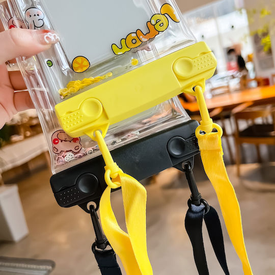 Fruity Wasserdichtes Flippy Unterwasser Gehäuse Schneefeste Universelle Wasserdichte Lanyard Handy Dokumente Zitronen Jungen Gelbe