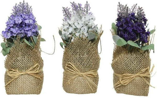 Lavender In A Jute Casing 17x7cm Artificial Decorative Plant