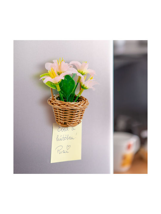 Coș Decorativ Cu Floare Artificială Magnetică 7 Cm Ornament Colorat Pentru Frigider Decor Acasă Birou