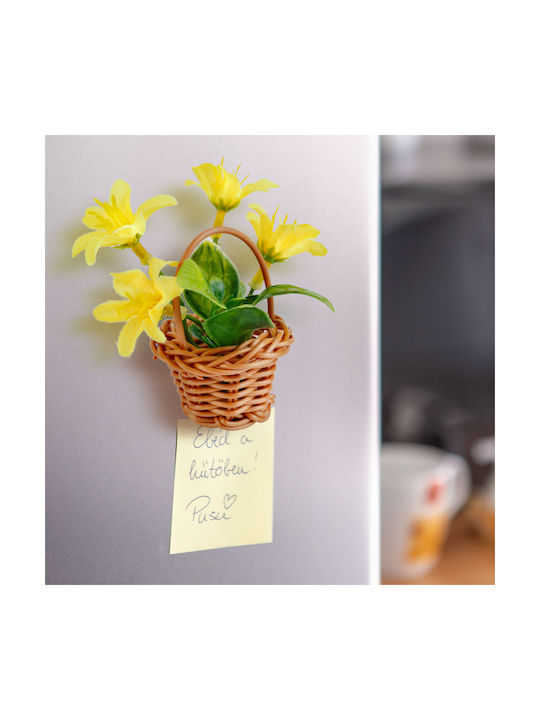 Coș Decorativ Cu Floare Artificială Magnetică 7 Cm Ornament Colorat Pentru Frigider Decor Acasă Birou