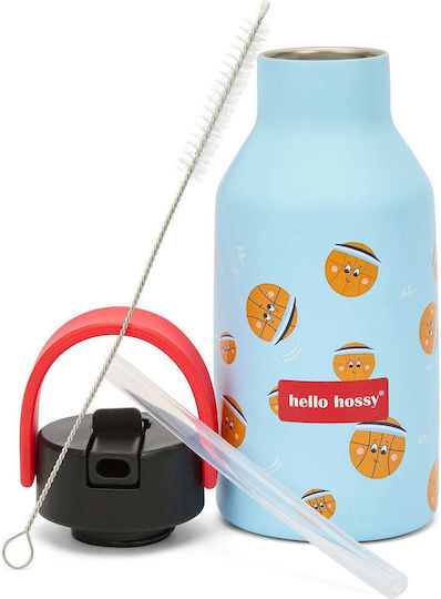 Hello Hossy Παιδικό Παγούρι Ανοξείδωτο με Καλαμάκι 350ml