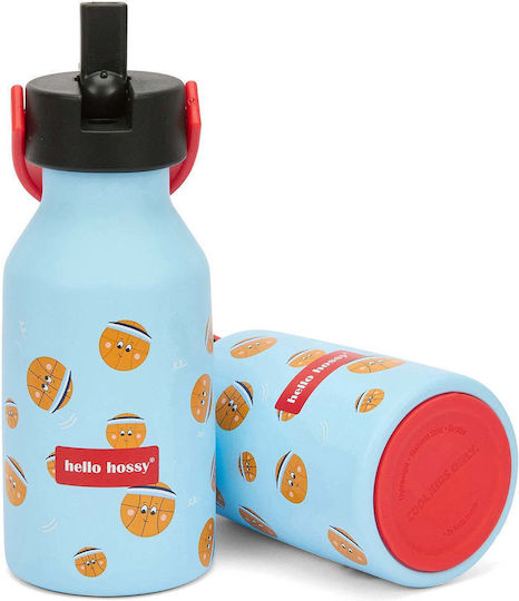 Hello Hossy Παιδικό Παγούρι Ανοξείδωτο με Καλαμάκι 350ml