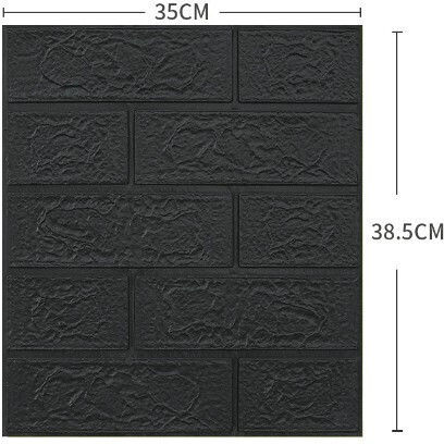 Panouri Decorative 3D Spumă Autoadeziv Negru 35x38cm 10 Bucăți