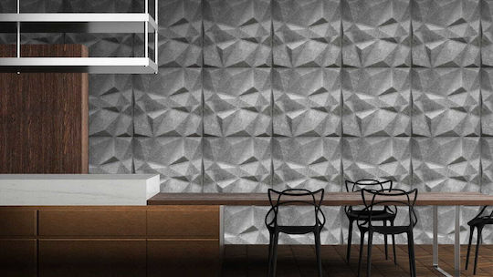 Panouri Decorative 3d Cu Adeziv / Autoadeziv Gri 50x50cm 8 Bucăți